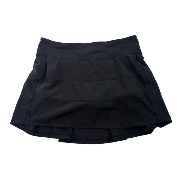 Lululemon Pace Rival MR Skirt Black Skort Tennis Athletic Mini Pockets Womens 6 - Picture 1 of 12